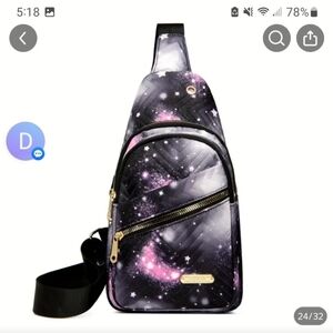 Cute Sling Bag Galaxy Theme Multiply Compartments